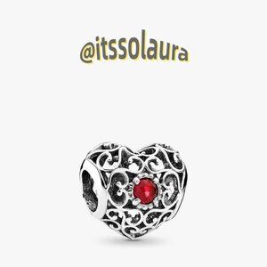 Pandora July Signature Heart Charm, Synthetic Ruby